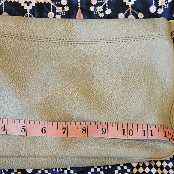 ♤ Kate Spade Mint Green Leather Fold-Over Crossbody Bag - Picture 8 of 16